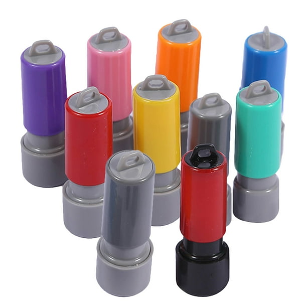10 sellos de tinta en blanco para manualidades, incluye almohadilla de tinta y herramienta para hacer sellos y estuches.
