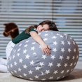 thumbnail image 4 of Stuffed Animal Storage Bean Bag Chair Cover For Kids 26 Inches | Stuffable Zipper Beanbag For Organizing Children Plush Toys Large Premium Cotton Canv, 4 of 5