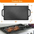 thumbnail image 4 of Uscover Cast Iron Double Play Reversible Grill/Griddle with Handles for Gas Grills and Stove Top,15"x9" Rectangular Nonstick Cast Iron Grill Pan,Black, 4 of 13