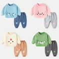 thumbnail image 4 of AJZIOJIRO 2PCS Newborn Pullover Cartoon Sweatshirts Suits for 6 Month-3 Years Boys Girls,Premium Cozy Cotton Casual Kids Clothes, 4 of 9