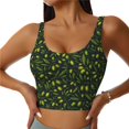 thumbnail image 2 of Picia Green Branch Olive Sports Bra for Women,Padded Strappy Sports Bras Medium Support Yoga Bra with Removable Cups,Running Yoga Bra-Large, 2 of 9