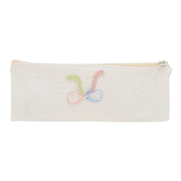 Bolsas de maquillaje con cordón estilo lazo únicas 1 Pc para vacaciones de poliéster blanco