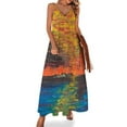 thumbnail image 1 of Vestido con estampado floral de flores pintadas al óleo, ropa de calle, vestidos casuales largos, vestido maxi vintage de verano, vestidos, regalo de cumpleaños, 1 of 7