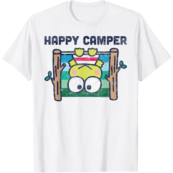 Keroppi Happy Camper Funny DTG Print Unisex T-Shirt
