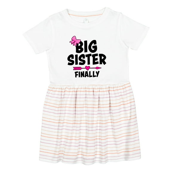 Inktastic Big Sister Finally with Bow and Arrow Girls Toddler Dress