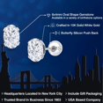 thumbnail image 2 of Gem Stone King 10K White Gold White Moissanite Stud Earrings for Women Men (1.00 Cttw, Gemstone Birthstone, Oval 6X4MM), 2 of 6