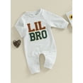 thumbnail image 3 of Cenuakty Baby Boy Rompers Long Sleeve Round Neck Letter Embroidery Jumpsuits Newborn Fall Clothes, 3 of 9