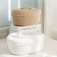 thumbnail image 2 of Matsuzay Cesta de cuerda de algodón elegante y que ahorra espacio con tapa, fácil acceso y caja de almacenamiento con tapa duradera Almacenamiento y organización del hogar blanco, 2 of 6