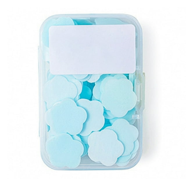 Mini Tablettes de Savon pour les Mains Portatives - Feuilles de Savon aper pour Voyage - Tablettes Solides Jetables Quantitatives pour Lavage des Mains pour Extérieur/hôtel/camping Randonnée (Ensemble de Trois Boîtes) - Bleu