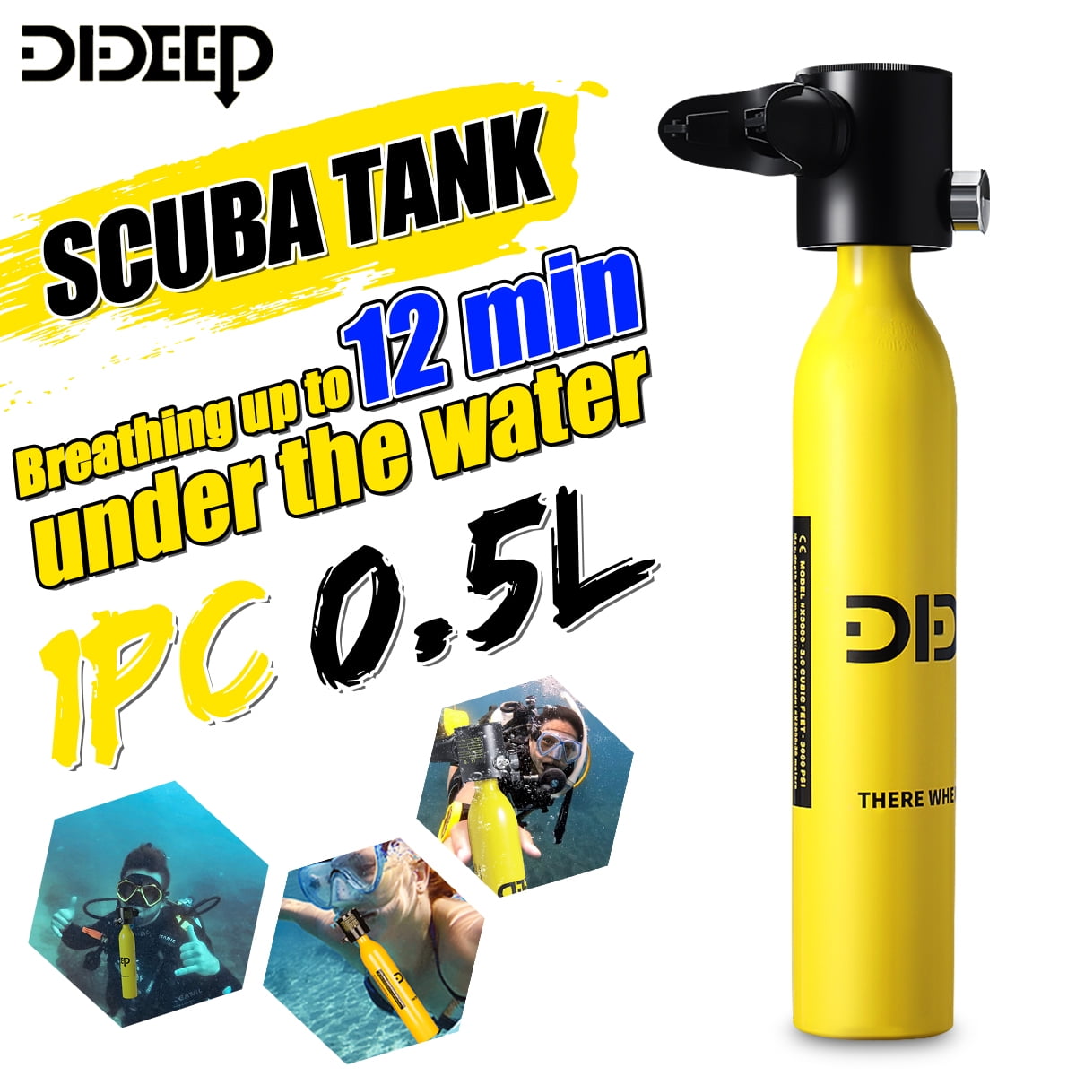 1Pcs Oxygen Cylinder Mini Scuba Diving Equipment Air Tank Underwater Breath Tool