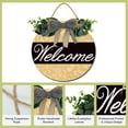 thumbnail image 5 of Eveokoki 11" Welcome Round Sign for Front Door Porch Farmhouse Wreaths Hanging Wooden Sign Wall Decor for Home Christmas Decoration Housewarming Gift, 5 of 5