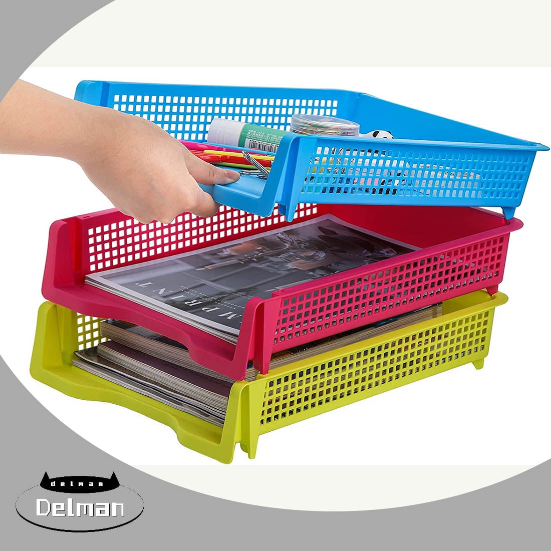 6 Tier Paper Organizer Tray, Stackable Paper and Letter Sorter Tray, Desktop A4 Paper Organizer