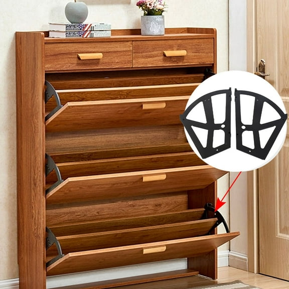 Furniture Flip Rack Kit, 4Pcs Shoe Cabinet Hinges for Increased Storage  Easy Install