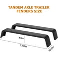 thumbnail image 3 of Historyli 2PC Tandem Axle Trailer Fenders Fit 13"-15" Tires,72-7/8"x10-1/4"x13" Detachable Double Axle Trailer Fenders,Split Design,Diamond Tread Plate for Car Hauler,Detachable trailer wheel eyebrow, 3 of 7