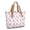 Breast Cancer Ribbon Dot White Pattern, variant on Breast Cancer Ribbon Dot White Pattern Large Tote Bag for Women, Polyester Roomy Travel Tote with Pockets and Zipper, Foldable Gifts Ideas for Women Men