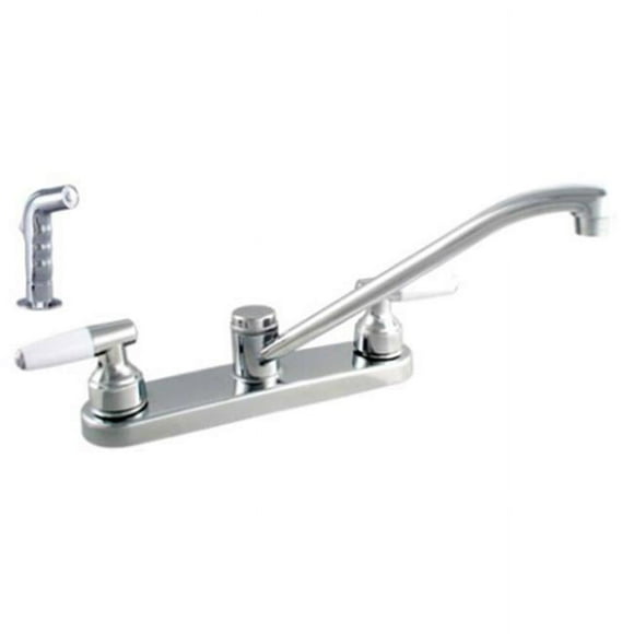 LDR Global Industries 015 33154CP Robinet de Cuisine à 2 Poignées avec Pulvérisateur, Chrome