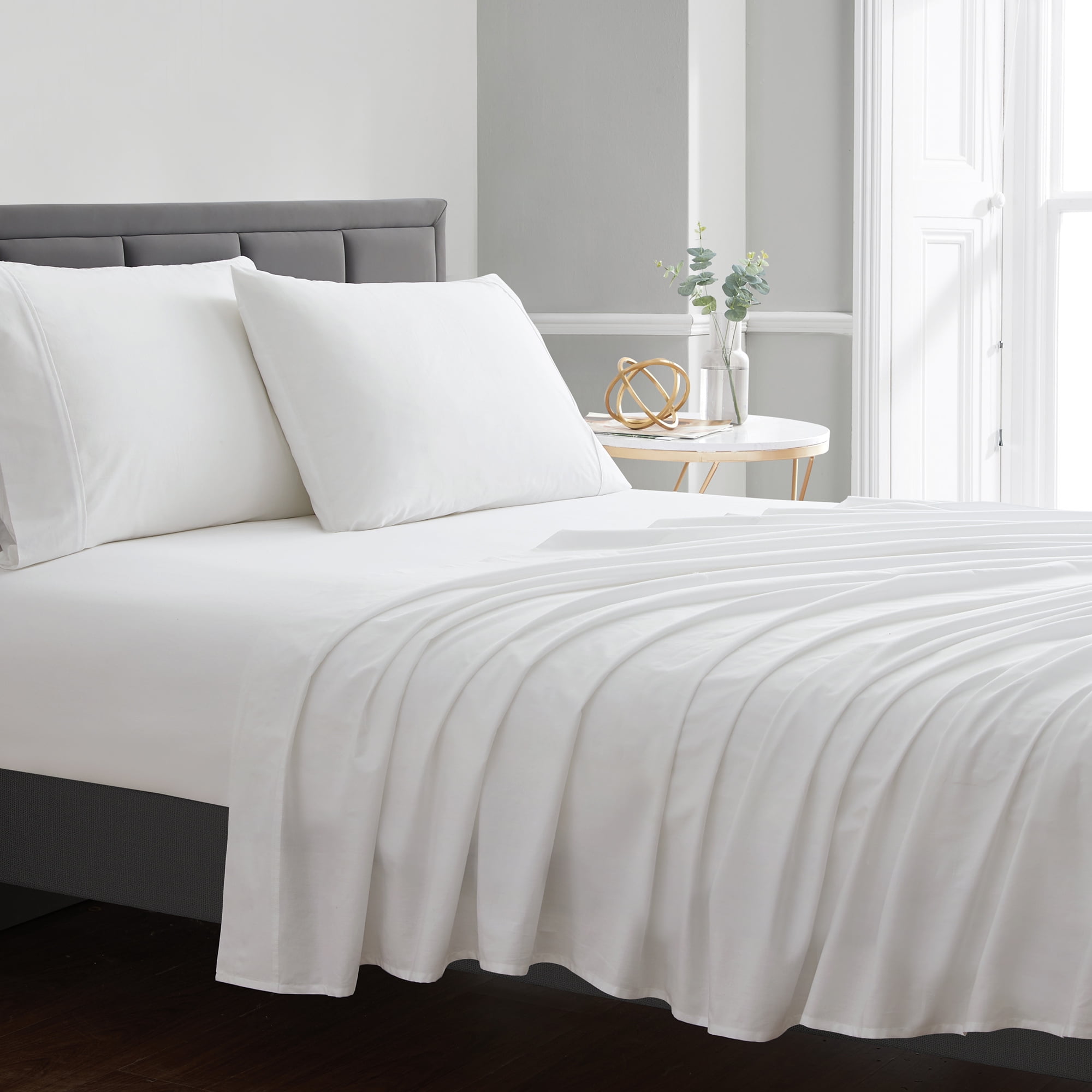 1 new white king size hotel flat sheet 108x110 200 threadcount 100% cotton 