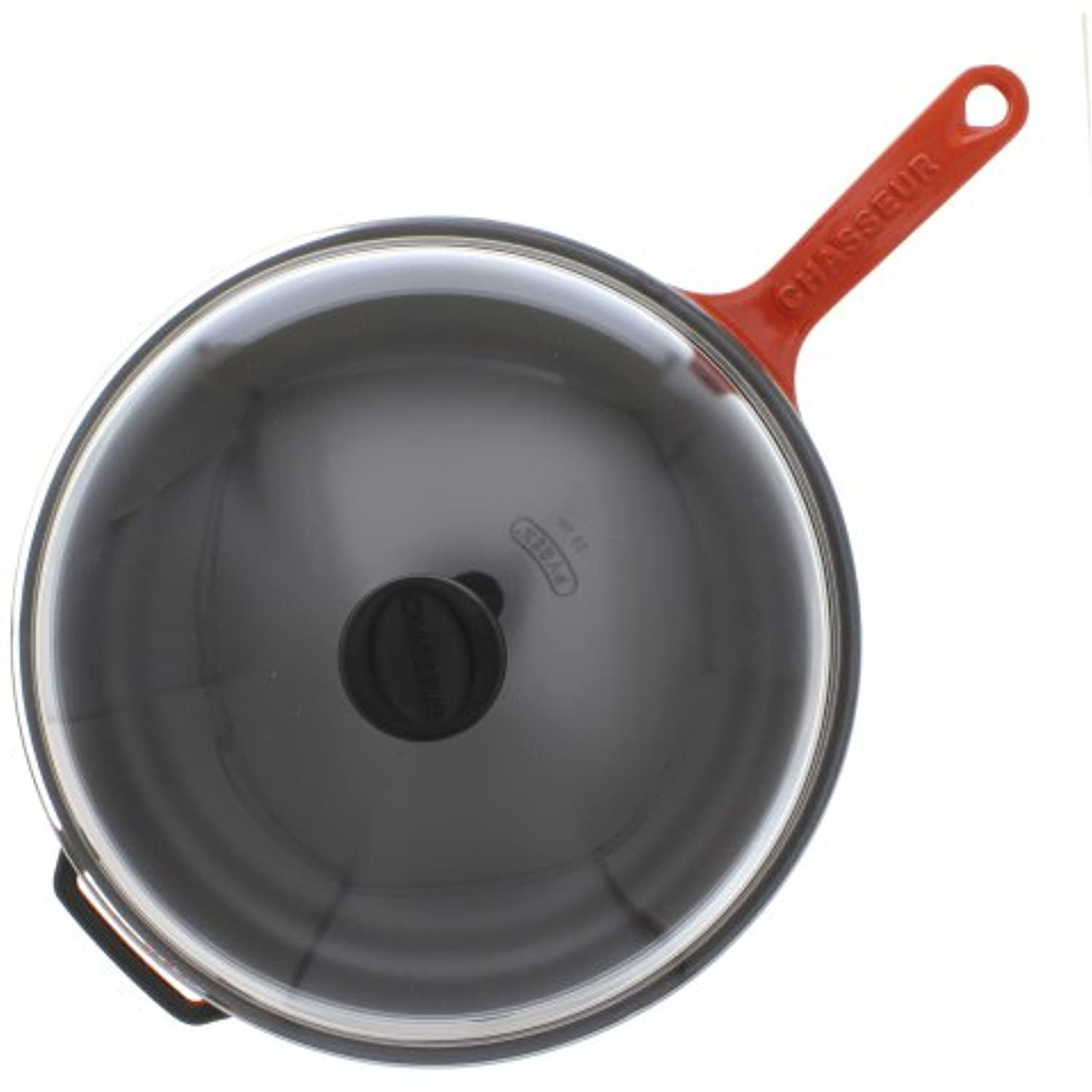 Chasseur 11inch Red French Enameled Cast Iron Fry pan with Glass Lid