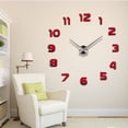 thumbnail image 4 of Reloj de pared grande DIY Reloj de pared moderno 3D con pegatinas de números para decoración de sala de estar, oficina, regalo, rojo, 4 of 6