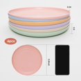 thumbnail image 2 of shiyou-6 Pack 6 Inches Lightweight Mini Wheat Straw Plates Reusable Plate Set Dishwasher & Microwave Safe,Unbreakable Deep Dinner Plates, Plastic Plates Reusable,They are Easy to Clean BPA Free, 2 of 4