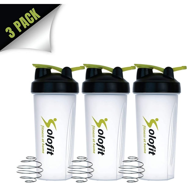 Solofit Protein Shaker Bottles with Shaker Balls Leak Proof Smoothie