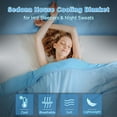 thumbnail image 3 of Cooling Throw Blanket for Hot Sleepers Night Sweats, Lightweight Breathable Cool Blanket for Sofa Couch Bed Travel, Machine Washable ( Blue, 50×60inch), 3 of 8