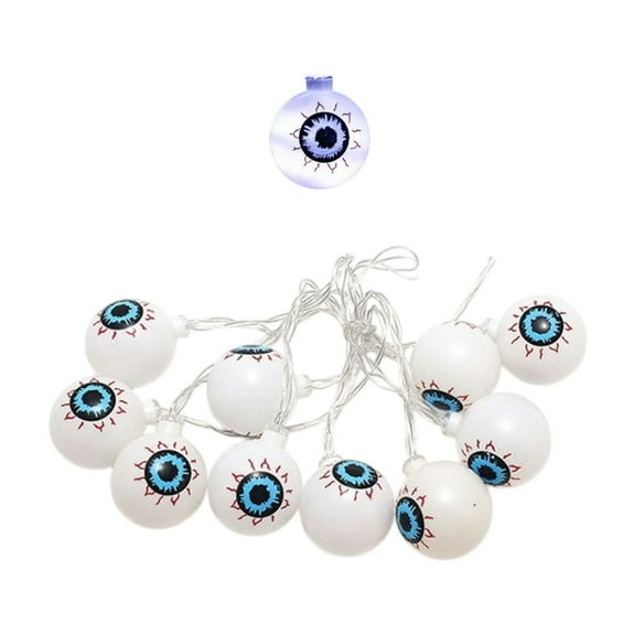 Sylchomon 6 Feet Eyeball LED Halloween Lights Battery Powered Multi Color String Decor for Indoor Outdoor Scary Party Haunted House Christmas Carnival
