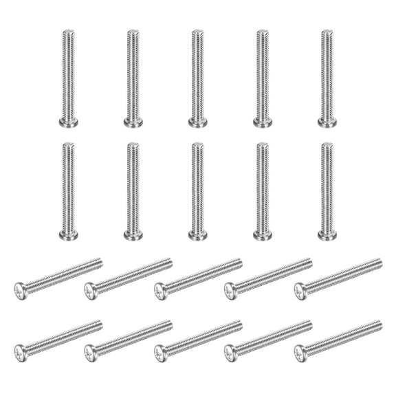 Uxcell M4x35-0.7mm Pan Head Machine Screws, Phillips Drive for Computers, 50 Pcs