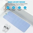thumbnail image 2 of GPED Extra Long Non-Slip Bath Mat with Drain Holes and Suction Cups, 39 x 16 Inch Mat for Bathtub and Shower, Machine Washable Clear Blue, 2 of 5