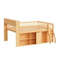 thumbnail image 6 of Euroco Wood Queen Size Loft Bed with Storage Shelves and LED Light, Natural, 6 of 9