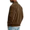 thumbnail image 7 of Gamivast Men's Corduroy Jackets Button Down Long Sleeve Shacket Tops Vintage Bomber Coat with Pocket Casual Fall Winter Outerwear Everyday Wear, 7 of 7