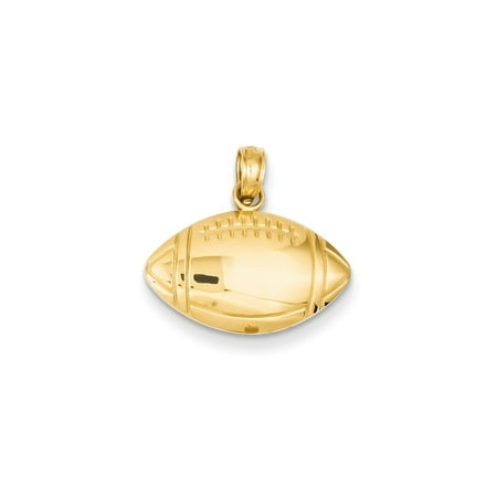 14k Yellow Gold Football Charm Pendant