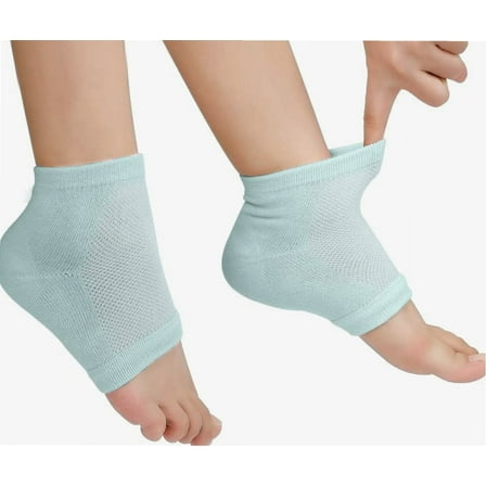 Moisturizing Heel Gel Socks: Heal Dry Cracked Heel Treatment Overnight Pedicure Foot Spa Sock | 2 Pairs Soft Silicone Moisturizer Sleeve to Repair Callus Rough Heel