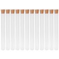 thumbnail image 1 of 12 PCS Glass Clear Test Tubes with Cork Stoppers and Brush for Scientific Experiments Powder Liquid Storage 20x200mm, 1 of 4