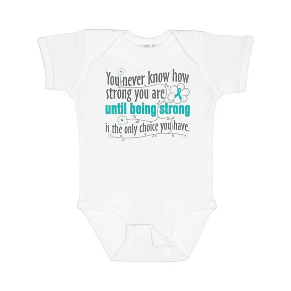 Inktastic Ovarian Cancer Being Strong Girls Baby Bodysuit
