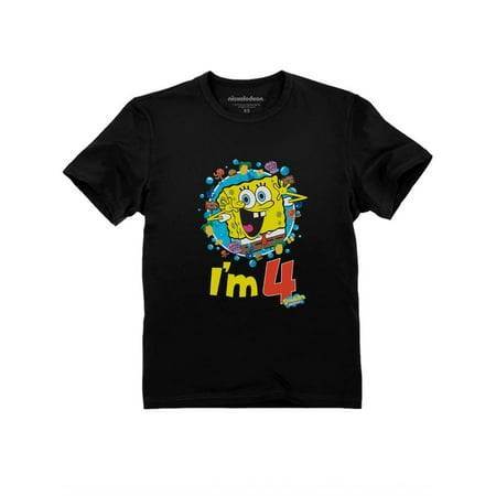 

Tstars Boys Unisex 4th Birthday Gift Official SpongeBob I m 4 Shirt Birthday Gift for 4 Year Old Birthday Gift for Boys Birthday Party B Day Toddler Kids T Shirt