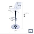 thumbnail image 3 of Banco Alto Silla Para Bar Barra Cocina Ajustable Respaldo blanco, 3 of 8