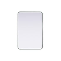 Elegant Decor Contour Metal Rectangle Mirror 24x36 in Silver