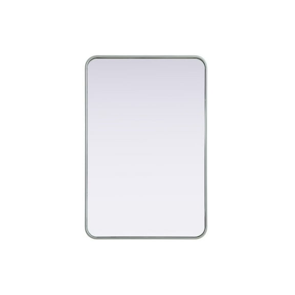 Elegant Decor Contour Metal Rectangle Mirror 24x36 in Silver
