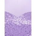 thumbnail image 6 of iiniim Womens Sequins Lyrical Dance Sleeveless Mesh Tulle Leotard Dress Modern Contemporary Dancewear Light Purple XL, 6 of 7
