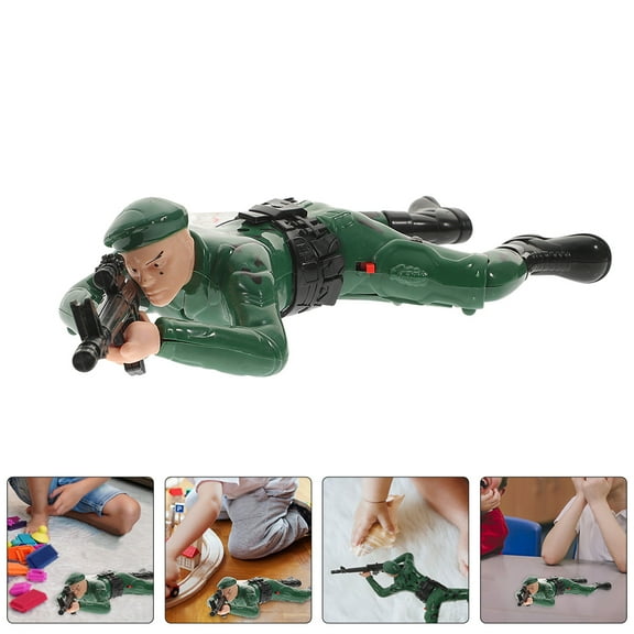 STRANDCHIC 2-Pack Plastic Army Action Figures Toy Set for Kids, Crawling for Outdoor Play and Collection