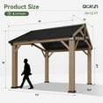 thumbnail image 7 of Dateyes 10' x 12' Outdoor Wood Gazebo, Hardtop Gazebo Permanent Wooden Pavilion with Galvanized Steel Gable Roof, for Patio, Garden, Deck, Cedar Wood, 7 of 7