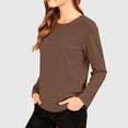 thumbnail image 2 of OGLCCG Long Sleeve Shirts for Girls Plain Crew Neck Stretchy Basic Layering Tops Lightweight Fall Winter Outfits Size 1-13 Years, 2 of 8