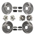 thumbnail image 1 of Transit Auto Front Rear Wheel Hub Bearings Assembly Disc Brake Rotors and Semi-Metallic Pads Kit (10Pc) for Car Honda Civic - Left Right Side (Driver Passenger) KBB-106599, 1 of 10