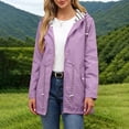 thumbnail image 6 of Womens Windbreaker Jacket Waterproof Hooded Plus Size Long Sleeve Solid Color Zip Up Casual Rain Jacket Outdoor Sport Raincoat with Pockets, 6 of 10