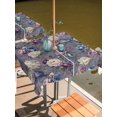 thumbnail image 2 of Outdoor Tablecloths with Umbrella Hole & Zipper, Spring Flowers 54x54 Inch Square Tablecloths, Farmhouse Retro Botanical Purple Blue Floral Waterproof Table Cloth, Patio/Pool/Picnic Table Covers, 2 of 8