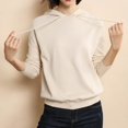 thumbnail image 6 of Bibifish Hoodies For Women Knit Soft Hooded Long Sleeve Hoodies Spring Fall Fashion Drawstring Female Sports Pullover Outerwears, 6 of 8