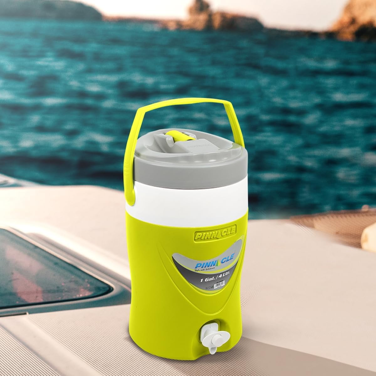Pinnacle 3 Gallon Water Cooler with Spout and 1 Gallon Jug Set Portable Green