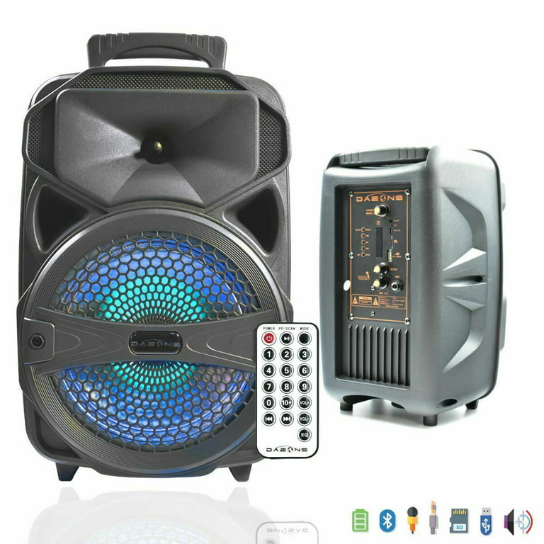 Dazone 8 1000W Portable FM Bluetooth Speaker Subwoofer Heavy Bass Sound  System 