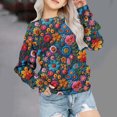 thumbnail image 2 of Odeerbi Kids Girls Christmas Crewneck Sweatshirts Fall Winter Pullover Sweatshirt Christmas Printed Long Sleeve Sweatshirt Kids Clothes Dark Blue, 2 of 8